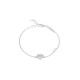 Be my Valentine bracelet from Elsa Lee Paris, silver chain with heart shape incrusted in Cubic Zirconia and white pearl