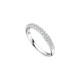 Elsa Lee Paris sterling silver women wedding ring, with two rows of clear Cubic Zirconia on the top of it