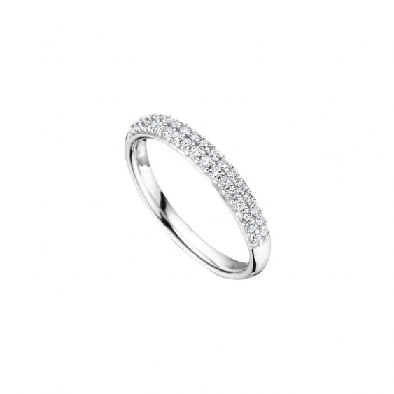 Alliance pour femme Elsa Lee Paris, avec oxydes de Zirconium sertis en demi-cercle