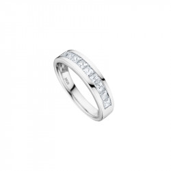 Elsa Lee Paris sterling silver wedding ring for women, close set Cubic Zirconia