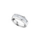 Elsa Lee Paris sterling silver ring for women, made with close set baguette Cubic Zirconia