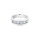 Elsa Lee Paris sterling silver ring for women, made with close set baguette Cubic Zirconia