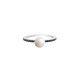 Elsa Lee Paris sterling silver ring, black and white collection, with black Cubic Zirconia and 1 white pearl centerpiece