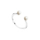 Elsa Lee Paris sterling silver open ring with two white pearls 4mm