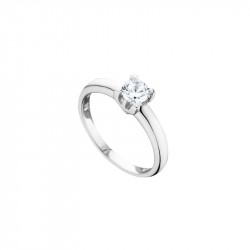 Bague en Argent 925 Elsa Lee Paris, un oxyde de Zirconium au centre taille brillant serti quatre griffes