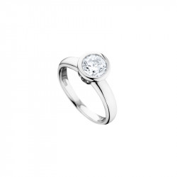 Elsa Lee Paris sterling silver ring, with a close set cut diamond Cubic Zirconia