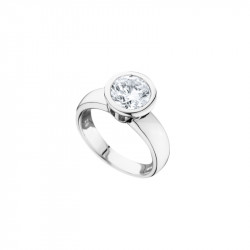 Elsa Lee Paris sterling silver ring, with a close set cut diamond Cubic Zirconia
