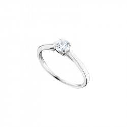 Elsa Lee Paris sterling silver ring, classic and traditional design with a cut diamond Cubic Zirconia