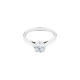 Elsa Lee Paris sterling silver ring, classic and traditional design with a cut diamond Cubic Zirconia