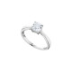 Elsa Lee Paris sterling silver ring, claws set princess-shaped Cubic Zirconia