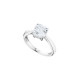 Elsa Lee Paris sterling silver ring, claws set princess-shaped Cubic Zirconia