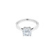 Elsa Lee Paris sterling silver ring, claws set princess-shaped Cubic Zirconia