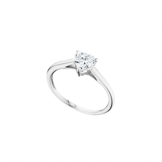 Elsa Lee Paris sterling silver ring, with a heart-shaped clear Cubic Zirconia