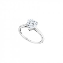 Elsa Lee Paris sterling silver ring, with a heart-shaped clear Cubic Zirconia