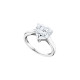 Heart Solitaire silver Ring by Elsa Lee Paris with its heart cut and claw set