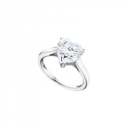 Heart Solitaire silver Ring by Elsa Lee Paris with its heart cut and claw set