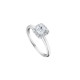 Elsa Lee Paris sterling silver ring, princess-shaped Cubic Zirconia centerpiece with its crown of Cubic Zirconia