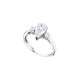 Elsa Lee Paris sterling silver ring, with pear cut Cubic Zirconia centerpiece and two Zirconia on both sides