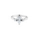 Elsa Lee Paris sterling silver ring, with pear cut Cubic Zirconia centerpiece and two Zirconia on both sides