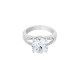 Elsa Lee Paris sterling silver Ring, one claws set Cubic Zirconia centerpiece surrounded by 21 clear Cubic Zirconia on both side
