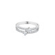 Elsa Lee Paris sterling silver ring, two rows covered in clear Cubic Zirconia, with two bigger Zirconia in the center