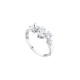 Elsa Lee Paris sterling silver ring, Milky Way pattern with claws set Cubic Zirconia