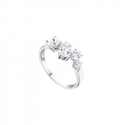 Elsa Lee Paris sterling silver ring, Milky Way pattern with claws set Cubic Zirconia