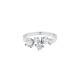 Elsa Lee Paris sterling silver ring, Milky Way pattern with claws set Cubic Zirconia