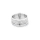 Elsa Lee Paris sterling silver ring, spiral pattern with one line covered with Cubic Zirconia