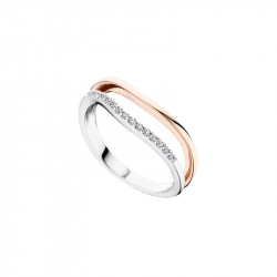 Elsa Lee Paris sterling silver ring, pink rhodium-plating and Cubic Zirconia