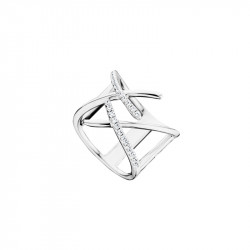 Bague croix en argent 925 ouverte par Elsa Lee bague double croix ouvert en argent