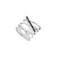 Elsa Lee Paris sterling silver large ring with clear and black Cubic Zirconia