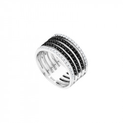 Black and white Ring in 925 silver by Elsa Lee Paris 