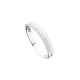 Elsa Lee Paris sterling silver ring, 2 lines with white enamel and Cubic Zirconia