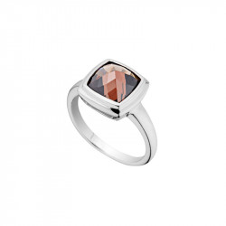 Elsa Lee Paris sterling silver ring with one brown stone