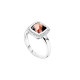 Elsa Lee Paris sterling silver ring with one brown stone and its round of Cubic Zirconia