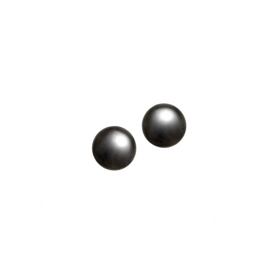 Elsa Lee Paris sterling silver earrings, from Pearls collection, two grey pearls of 8mm