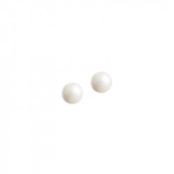 Boucles d'oreilles puces Elsa Lee Paris, deux perles blanches 6 mm