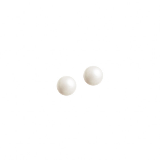 Boucles d'oreilles puces Elsa Lee Paris, deux perles blanches 6 mm