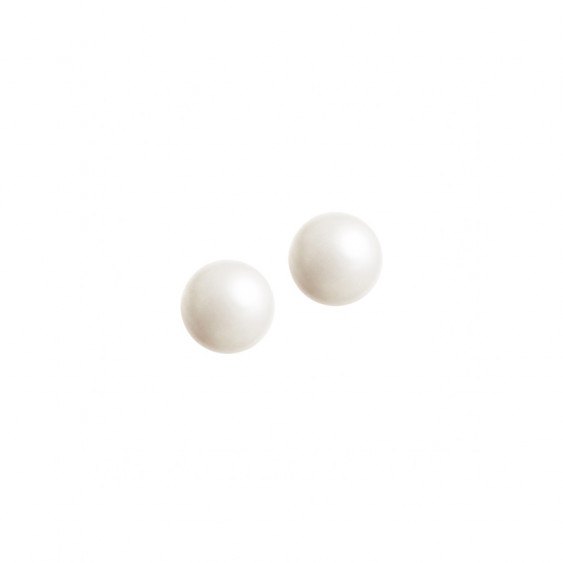 Boucles d'oreilles puces Elsa Lee Paris, deux perles blanches de 8mm