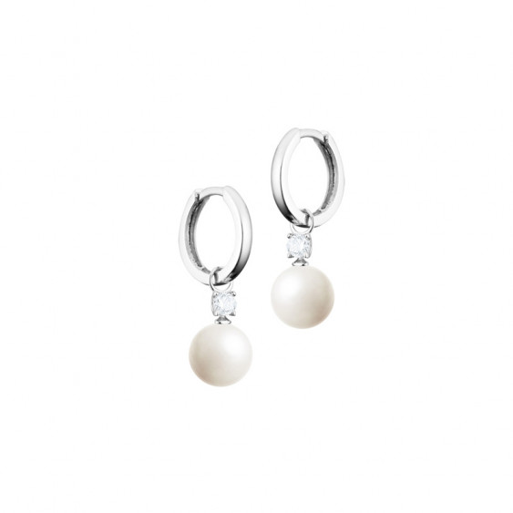 Boucles d'Oreilles Pendante avec Perle (Argent)