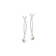 Boucles d'oreilles perles blanches pendantes en argent par Elsa Lee Paris - Boucles d'oreilles perle argent