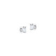 Elsa Lee Paris sterling silver small earrings with two claws set clear Cubic Zirconia 