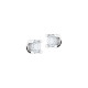 Elsa Lee Paris sterling silver earrings with two claws set diamond cut Cubic Zirconia 