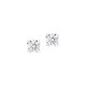 Elsa Lee Paris sterling silver small earrings with two claws set clear Cubic Zirconia 