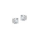 Elsa Lee Paris sterling silver small earrings with two claws set clear Cubic Zirconia 