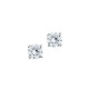 Elsa Lee Paris sterling silver small earrings with two claws set clear Cubic Zirconia 