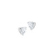 Elsa Lee Paris sterling silver earrings with two heart shaped claws set clear Cubic Zirconia 