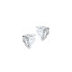 Elsa Lee Paris sterling silver earrings with two heart shaped claws set clear Cubic Zirconia 