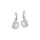 Elsa Lee Paris sterling silver earrings with two close set Cubic Zirconia surrounded by their crowns of Zirconia